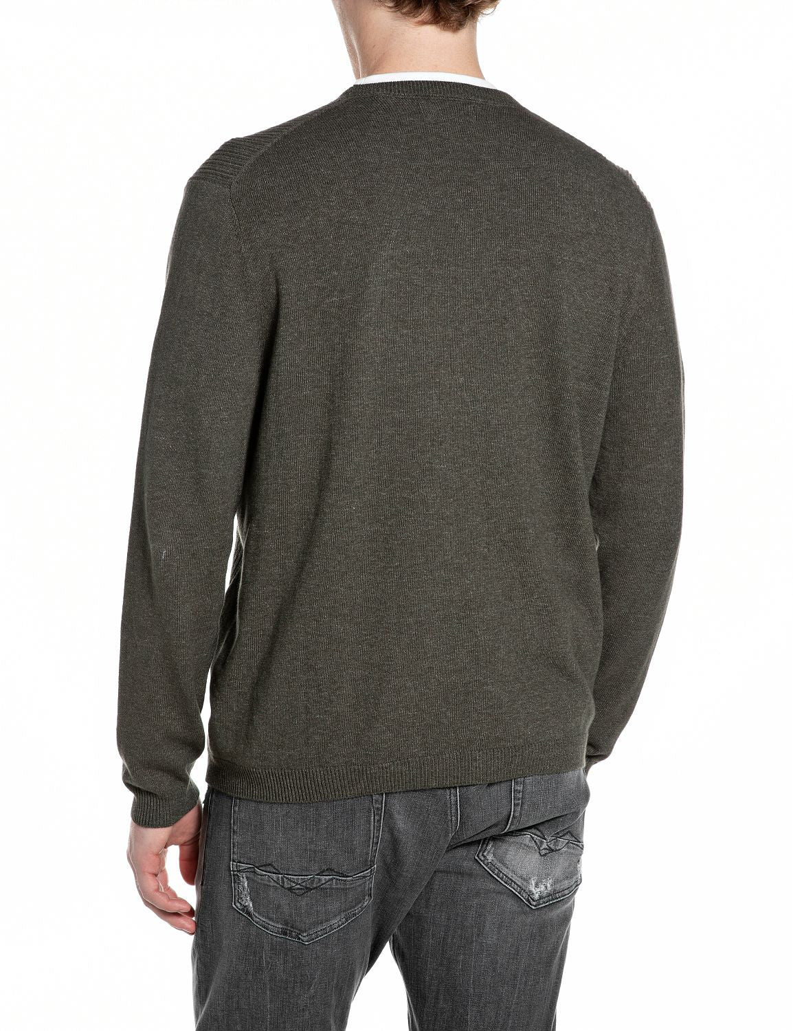 PÁNSKÝ BAVLNĚNÝ SVETR S JEMNOU VÝŠIVKOU R