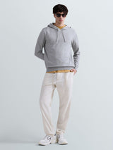 PÁNSKÝ SVETR S KAPUCÍ A JEMNOU VÝŠIVKOU R