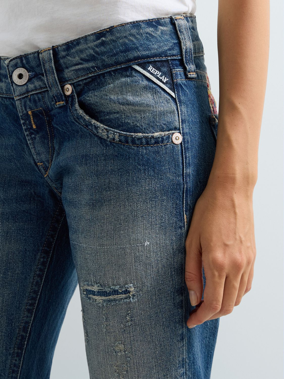 DEMIM – DÁMSKÉ BOOTCUT DŽÍNY REPLAY – MODRÉ