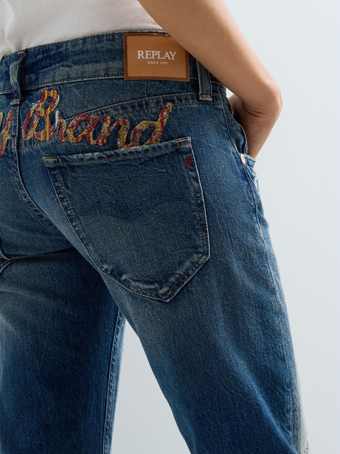DEMIM – DÁMSKÉ BOOTCUT DŽÍNY REPLAY – MODRÉ