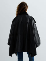 DÁMSKÁ OVERSIZED BUNDA REPLAY VE STYLU PELERÍNY – ČERNÁ