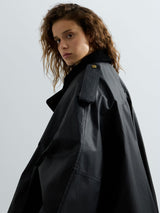 DÁMSKÁ OVERSIZED BUNDA REPLAY VE STYLU PELERÍNY – ČERNÁ