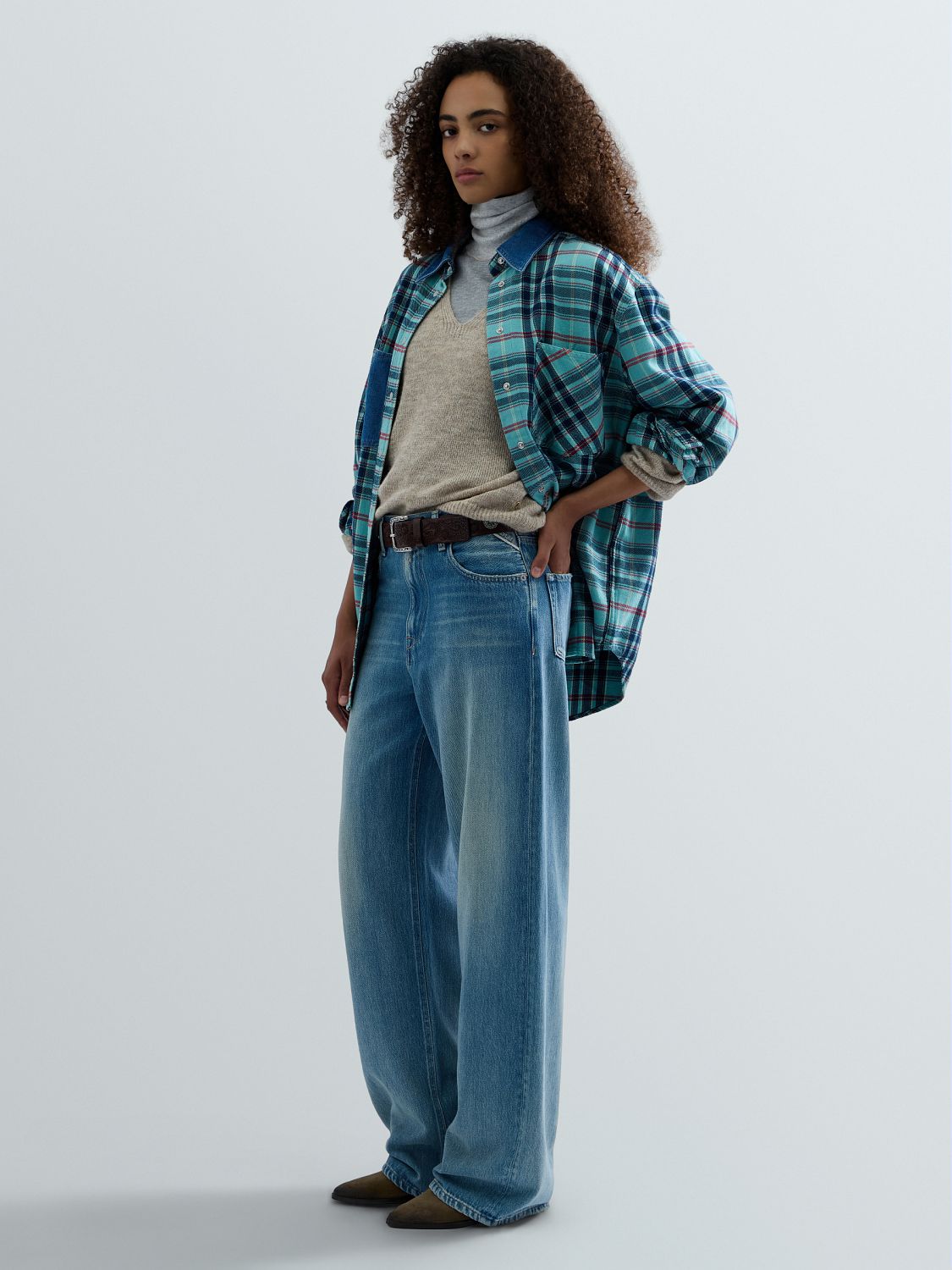 CARY – DÁMSKÉ WIDE LEG DŽÍNY REPLAY – MODRÉ