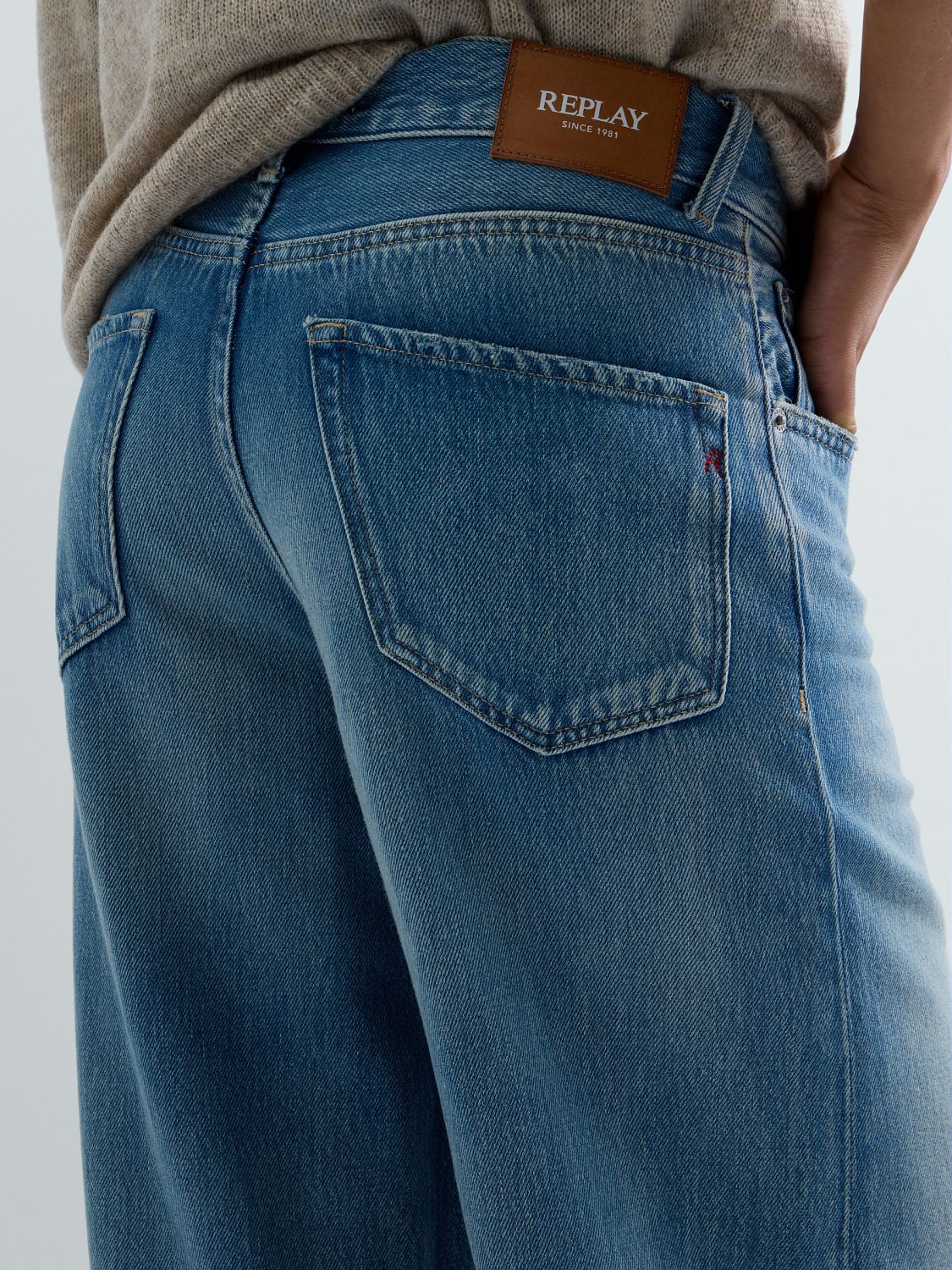 CARY – DÁMSKÉ WIDE LEG DŽÍNY REPLAY – MODRÉ