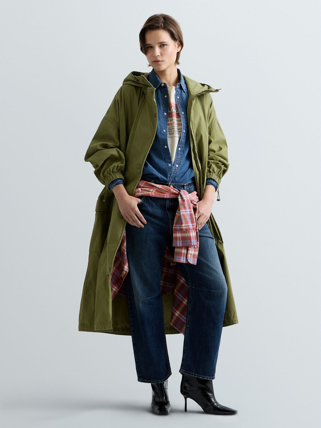 DÁMSKÁ DŽÍNOVÁ KOŠILE REPLAY OVERSIZE STŘIHU – MODRÁ