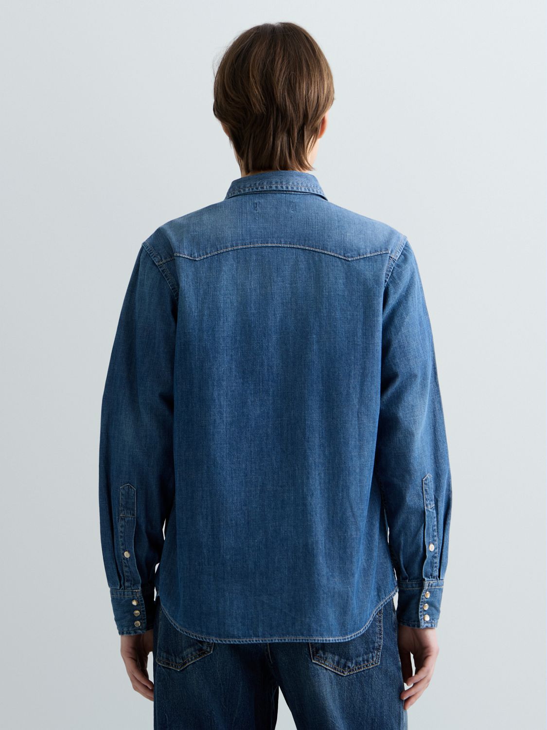 DÁMSKÁ DŽÍNOVÁ KOŠILE REPLAY OVERSIZE STŘIHU – MODRÁ