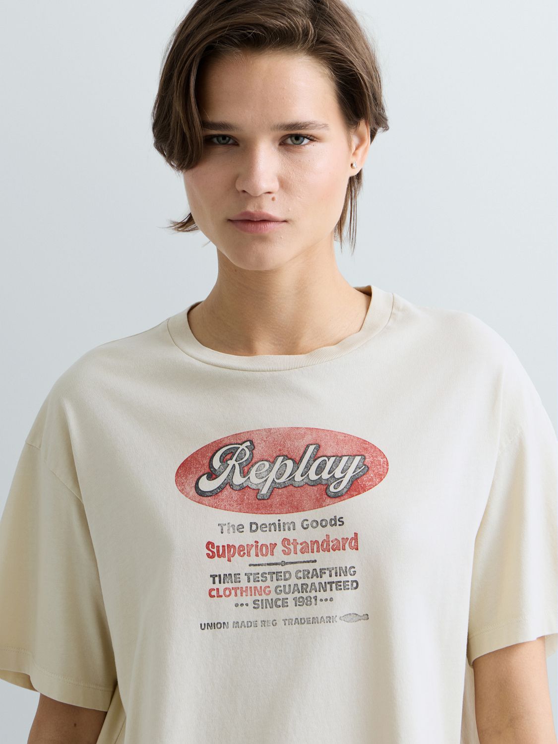DÁMSKÉ OVERSIZED TRIČKO REPLAY S POTISKEM LOGA
