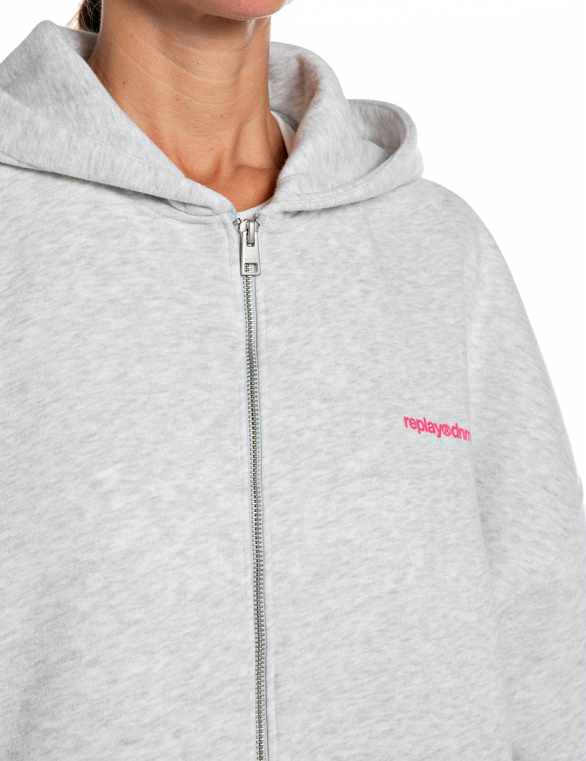 DÁMSKÁ OVERSIZED MIKINA REPLAY NA ZIP S KAPUCÍ