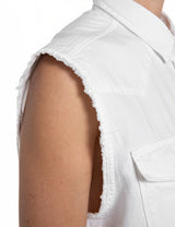 REPLAY DÁMSKÁ DENIMOVÁ KOŠILE BEZ RUKÁVŮ – BÍLÁ