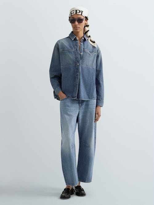 DÁMSKÁ DŽÍNOVÁ OVERSIZE KOŠILE REPLAY