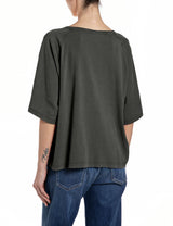 DÁMSKÉ OVERSIZE TRIČKO S POTISKEM NA HRUDI REPLAY