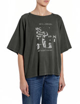 DÁMSKÉ OVERSIZE TRIČKO S POTISKEM NA HRUDI REPLAY