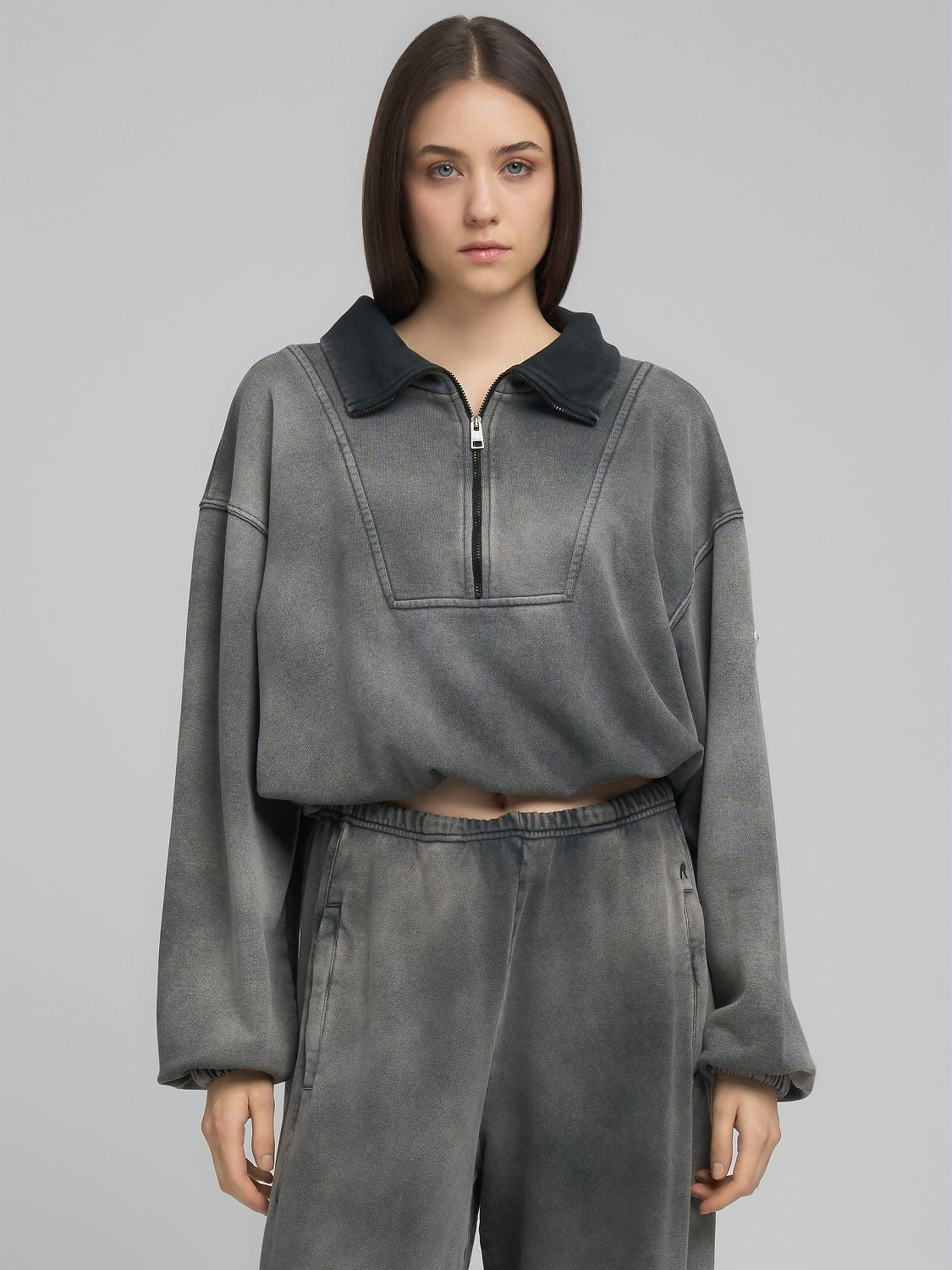 Dámská mikina s límečkem a zipem