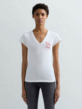 DÁMSKÉ TRIČKO S VÝSTŘIHEM DO V – SLIM FIT