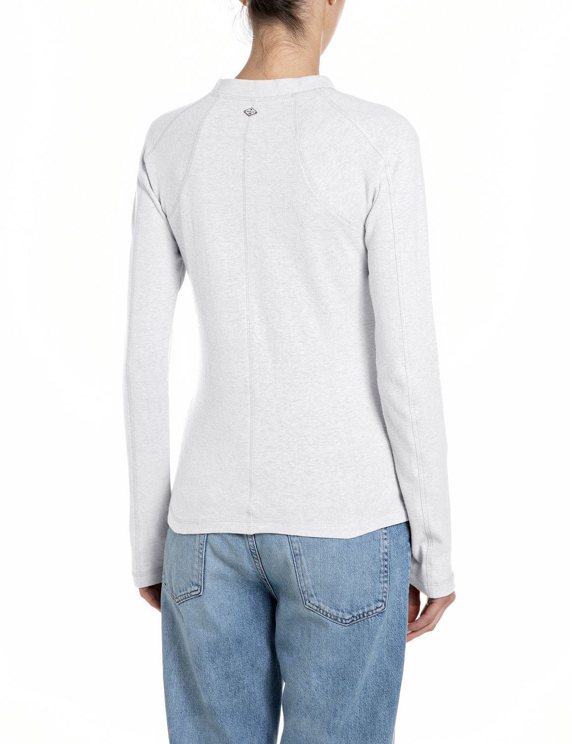 REPLAY JEDNODUCHÉ DÁMSKÉ TRIČKO S KNOFLÍČKY A DLOUHÝM RUKÁVEM