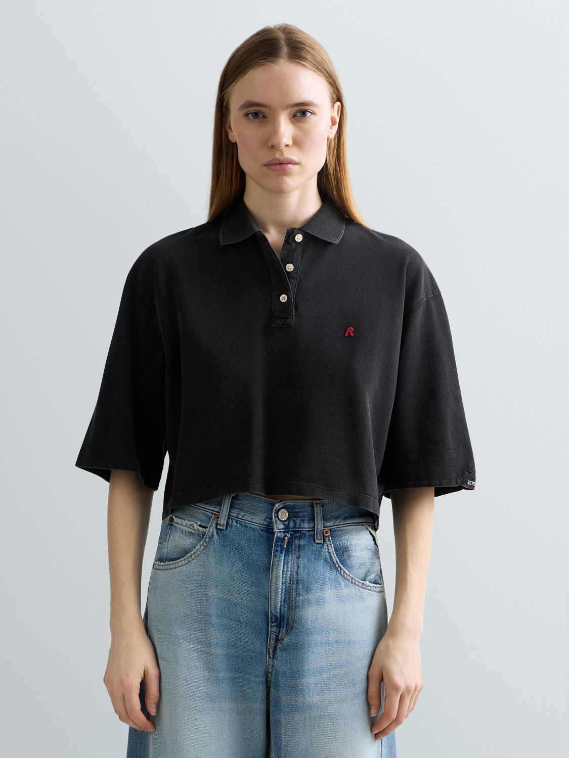 DÁMSKÉ POLO TRIČKO REPLAY – CROPPED STŘIH