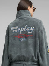 Dámská mikina s límečkem a potiskem REPLAY