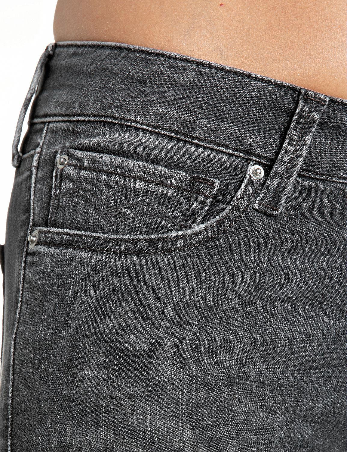 NEWLUZ – DÁMSKÉ SKINNY DŽÍNY REPLAY – TMAVĚ ŠEDÉ
