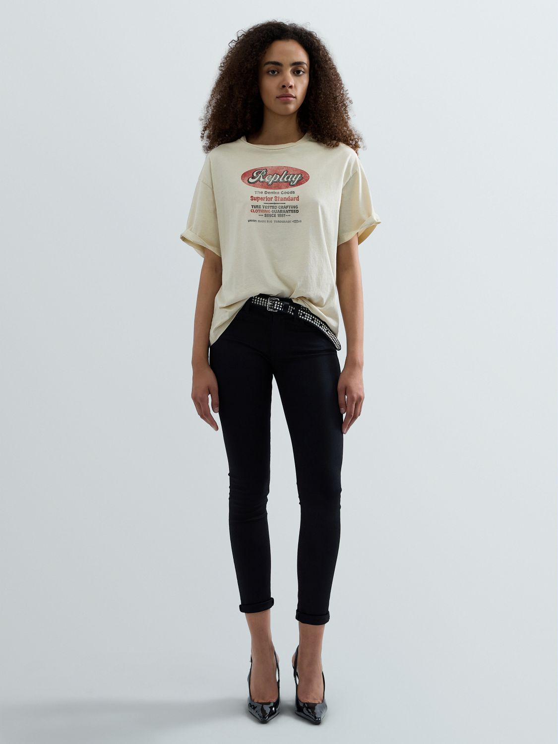 NEW LUZ – DÁMSKÉ SKINNY DŽÍNY REPLAY – ČERNÉ