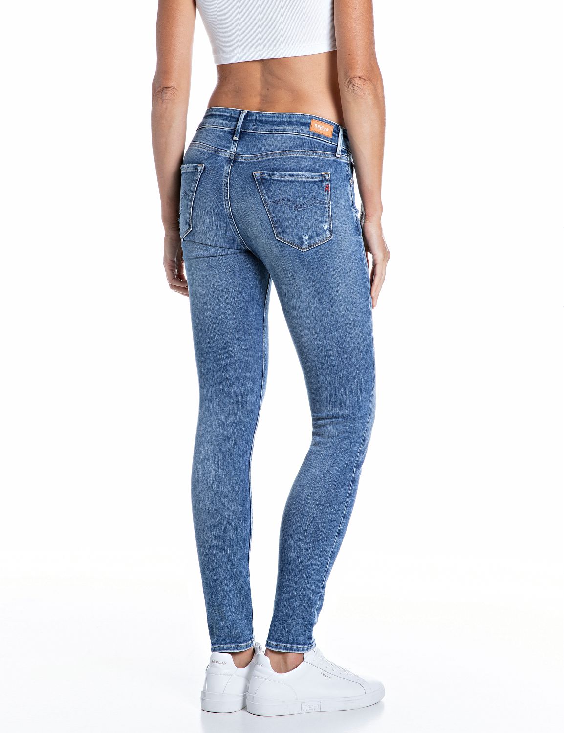 NEW LUZ – DÁMSKÉ SKINNY DŽÍNY REPLAY – MODRÉ